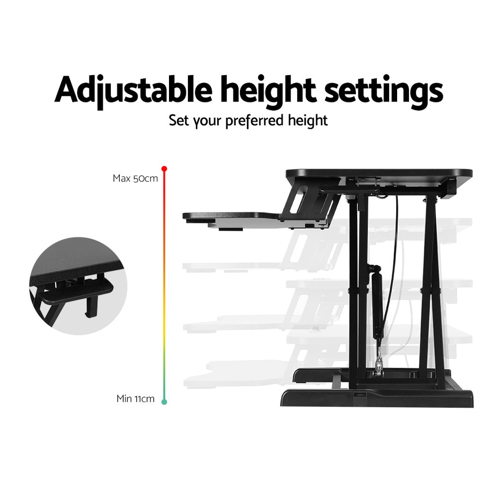 Artiss 80cm Adjustable Standing Desk Riser Black