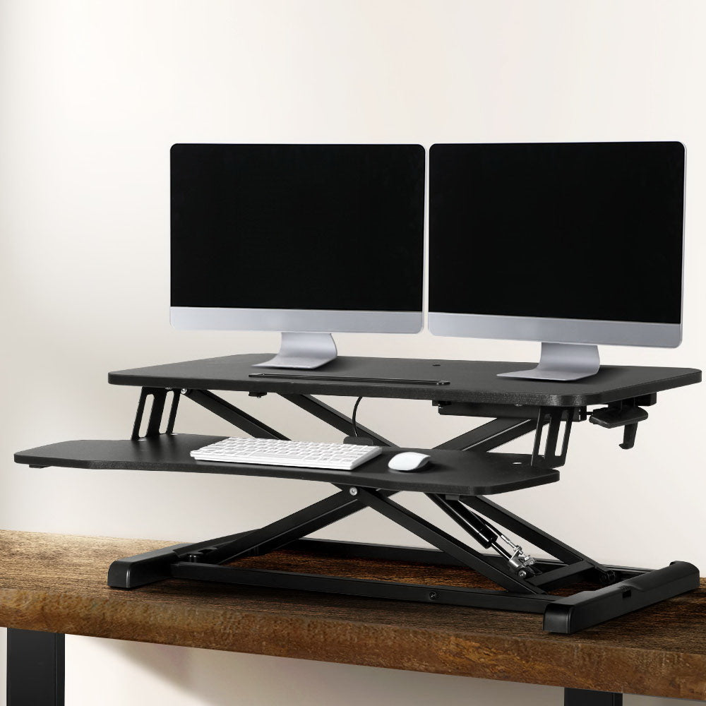 Artiss 80cm Adjustable Standing Desk Riser Black