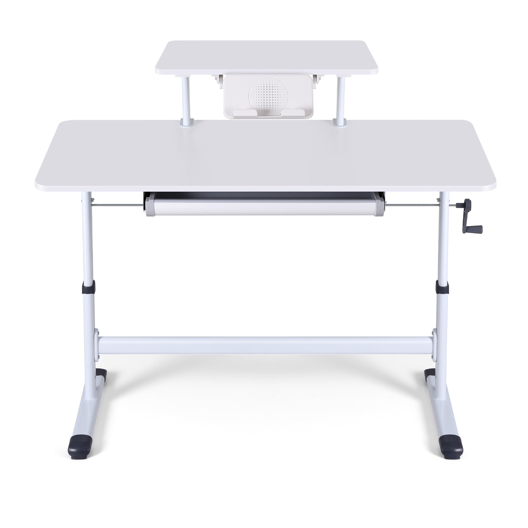 Artiss Manual Standing Desk Height Adjustable Workstation Computer Desks Study 120CM White