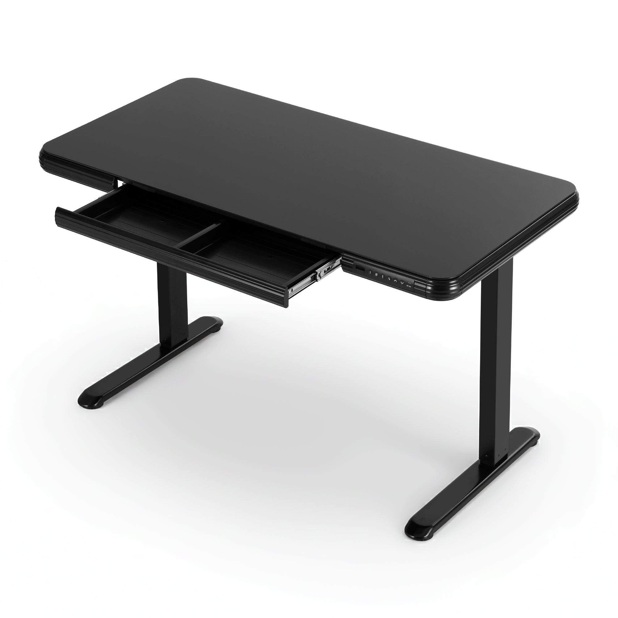Artiss Standing Desk Motorised Tempered Glass Top Electric Black 120CM