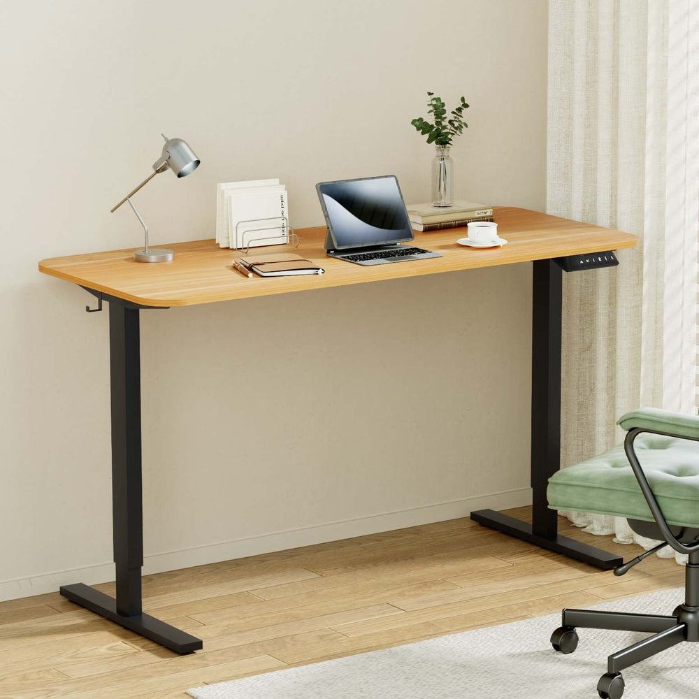 Artiss 140cm Electric Standing Desk Adjustable Height Motorised Oak Black