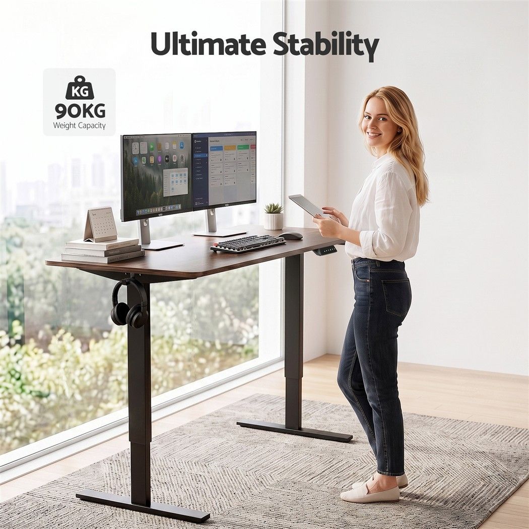 Artiss Height Adjustable Standing Desk 140cm Brown