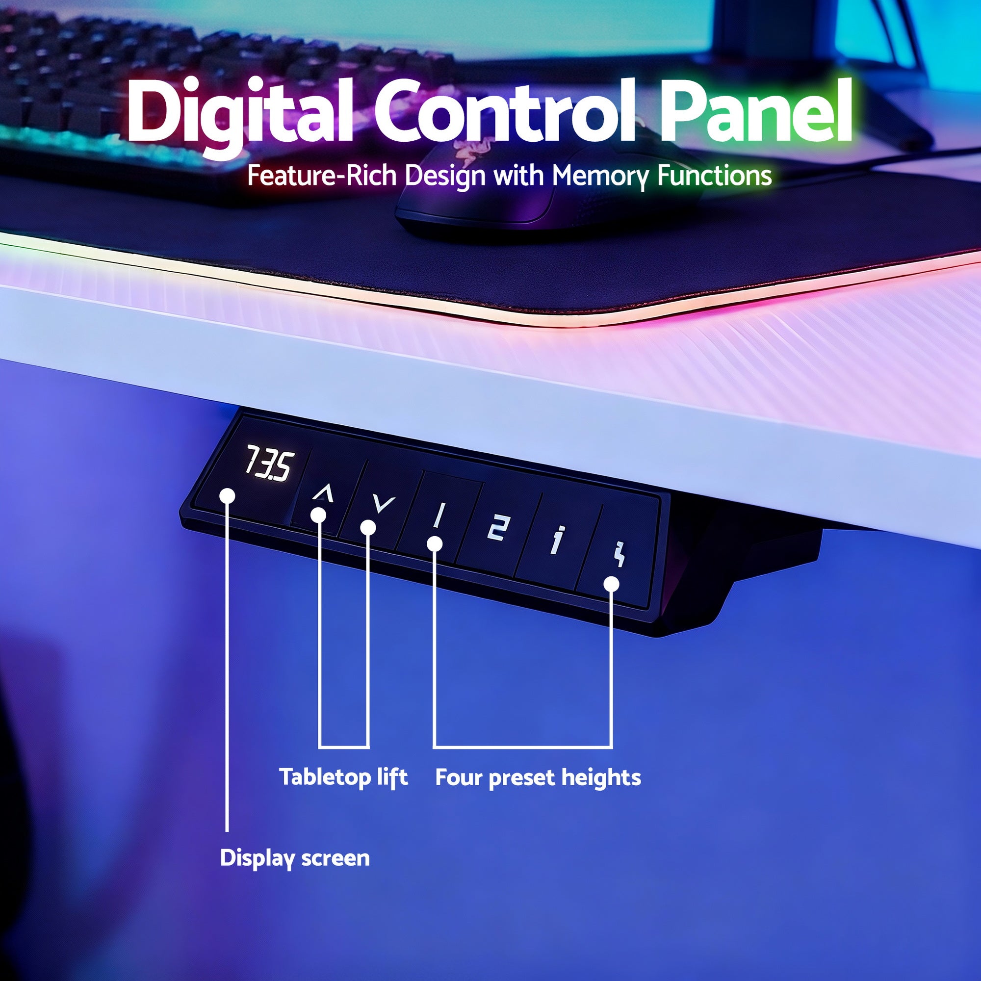 Artiss Electric Standing Desk Height Adjustable Gaming Desk Home Office 140cm