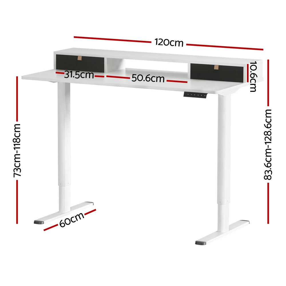 Artiss 120cm Electric Standing Desk Motorised Height Adjustable White