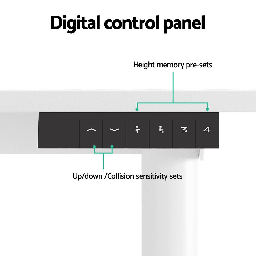 Artiss 120cm Electric Standing Desk Motorised Height Adjustable White
