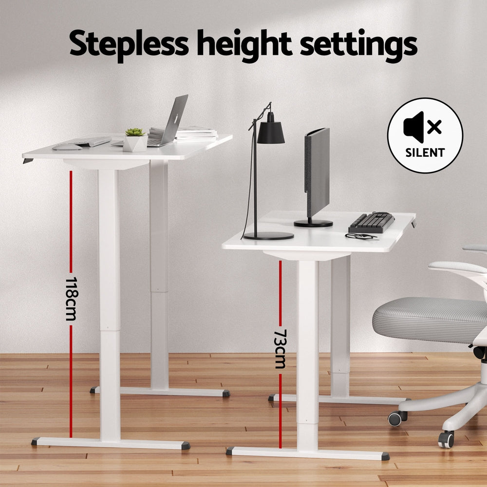 Artiss 120cm Electric Standing Desk Motorised Height Adjustable White