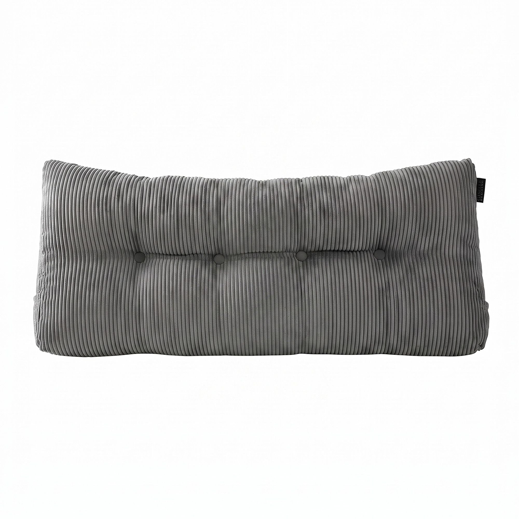 Giselle Headboard Pillow for Sitting in Bed, Upgraded Shredded Foam Reading Wedge Cushion for Lumbar Support, 320g Corduroy Backrest with Side Pockets for Dorm Daybed, Double