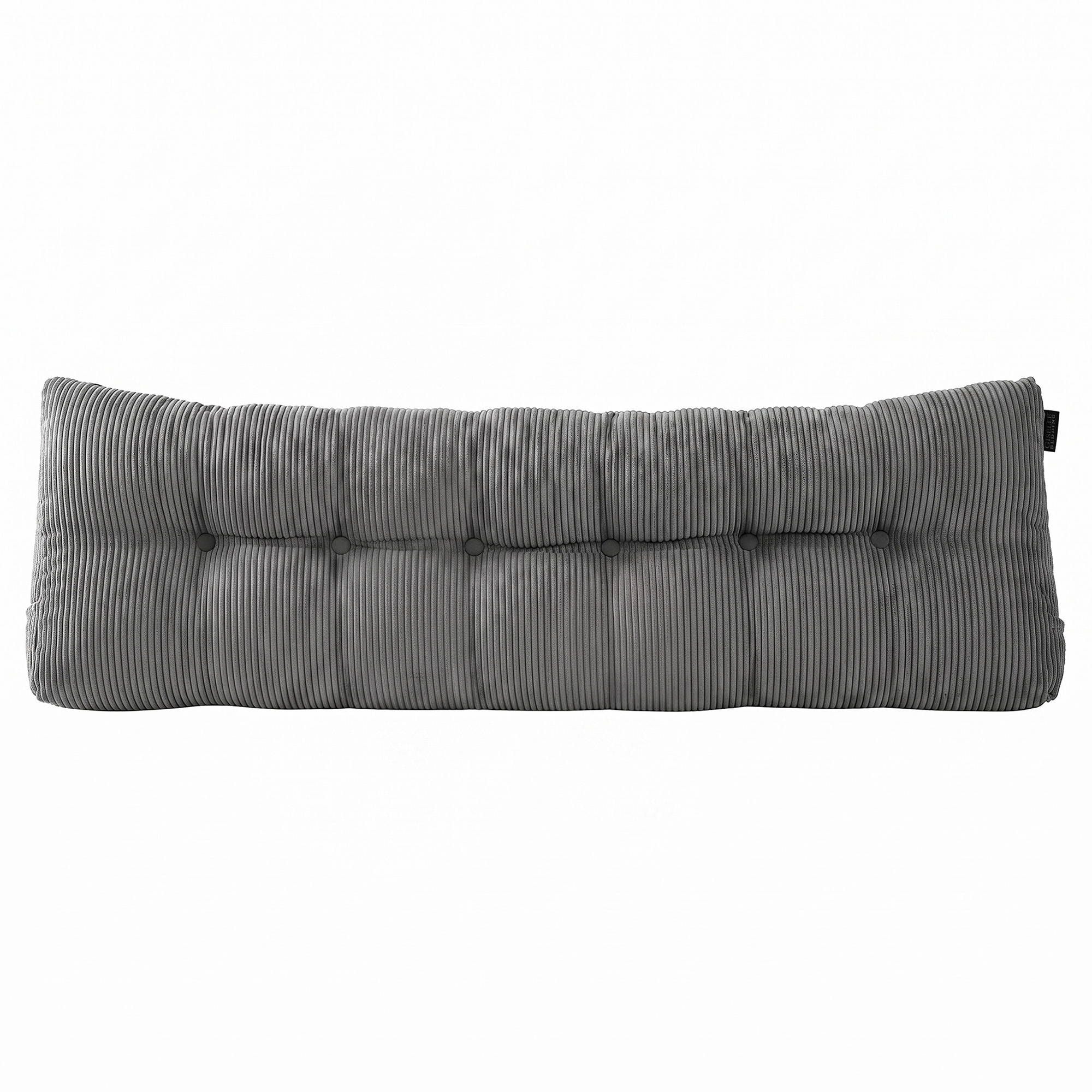 Giselle Headboard Pillow for Sitting in Bed, Upgraded Shredded Foam Reading Wedge Cushion for Lumbar Support, 320g Corduroy Backrest with Side Pockets for Dorm Daybed, King