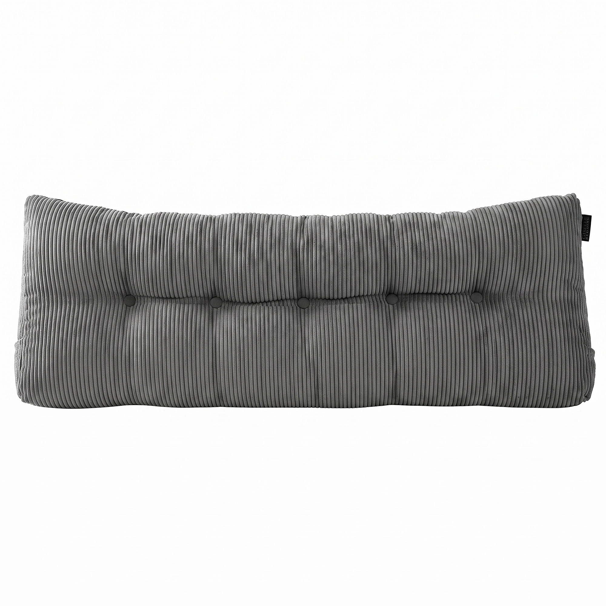 Giselle Headboard Pillow for Sitting in Bed, Upgraded Shredded Foam Reading Wedge Cushion for Lumbar Support, 320g Corduroy Backrest with Side Pockets for Dorm Daybed, Queen