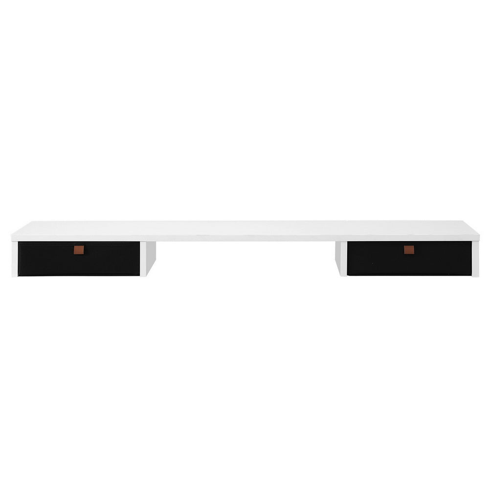 Removable Desk Shelf with Fabric Drawer, White, 120cm - Artiss