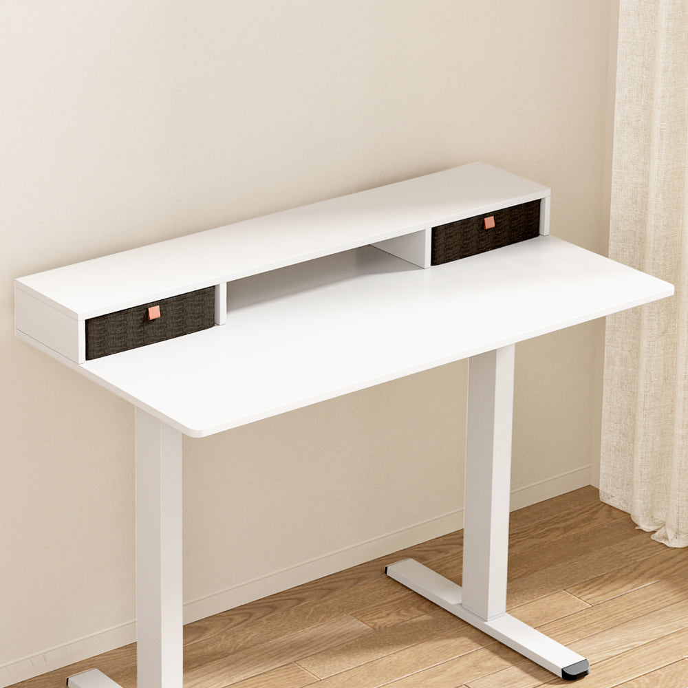 Artiss 120cm Desk Shelf Organiser Removable Bookshelf Drawer White