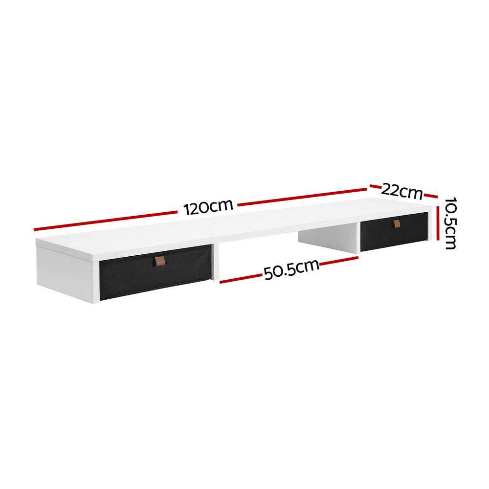 Artiss 120cm Desk Shelf Organiser Removable Bookshelf Drawer White