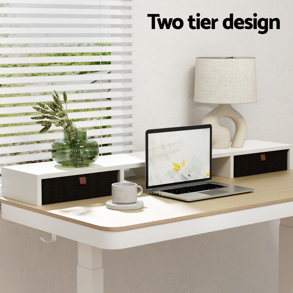 Artiss 120cm Desk Shelf Organiser Removable Bookshelf Drawer White