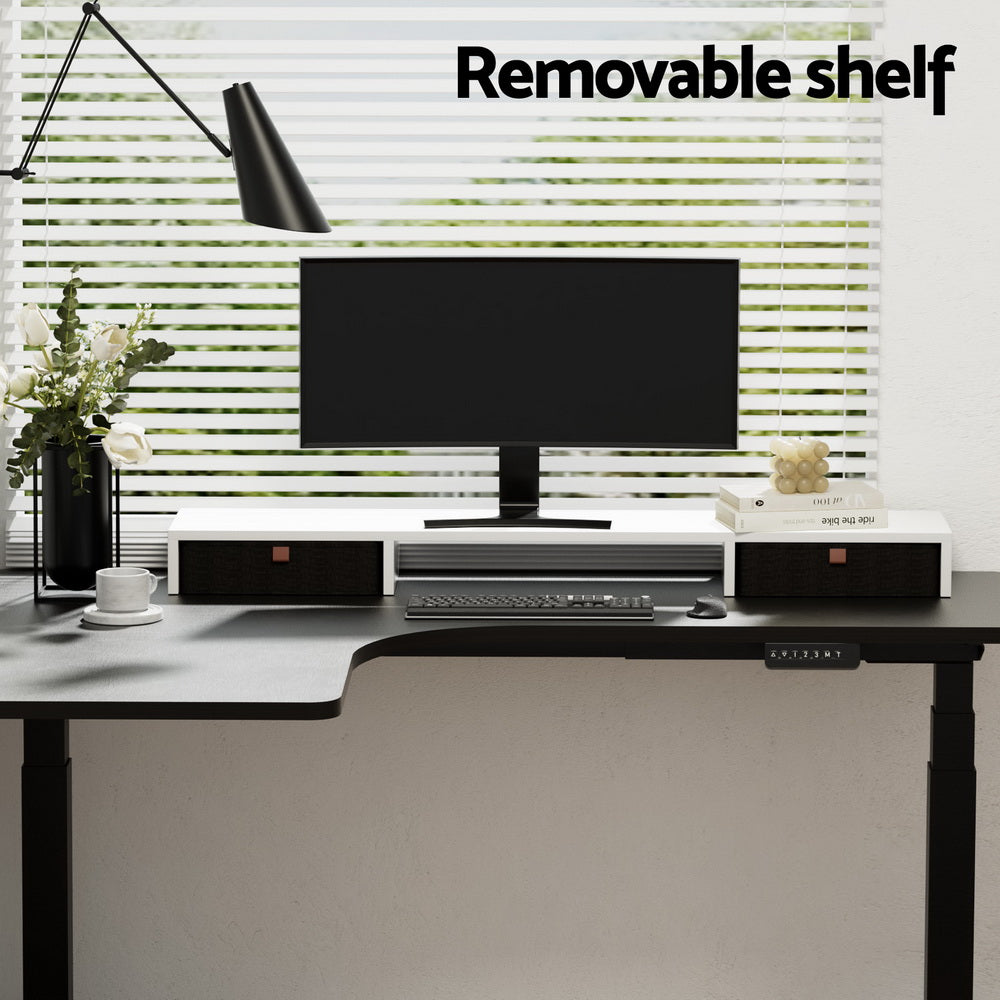 Artiss 120cm Desk Shelf Organiser Removable Bookshelf Drawer White