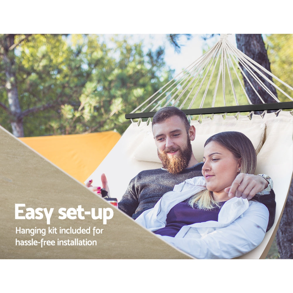 Gardeon 2-Person Hammock Bed Portable Outdoor Camping Chair with Pillow