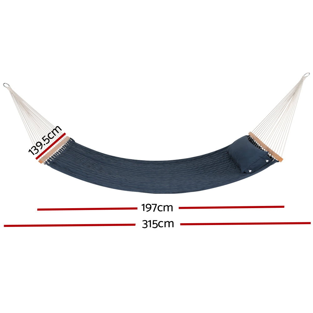 Gardeon Outdoor Hanging Hammock Bed Portable Chair Blue