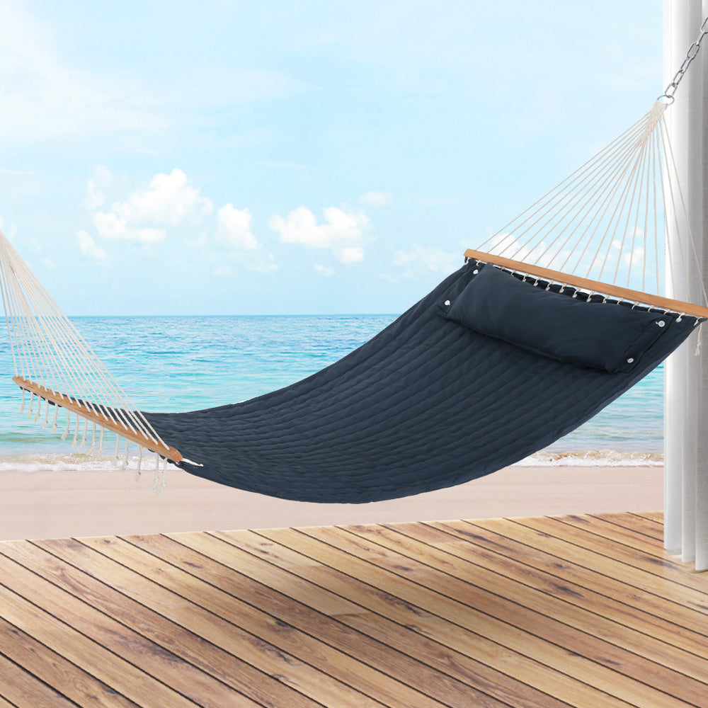 Gardeon Outdoor Hanging Hammock Bed Portable Chair Blue