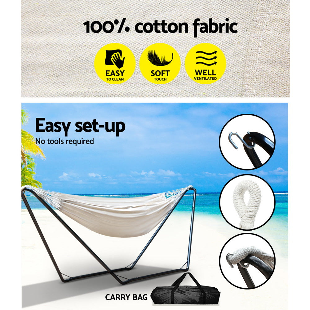 Gardeon Hammock Bed with Stand Outdoor Steel Frame