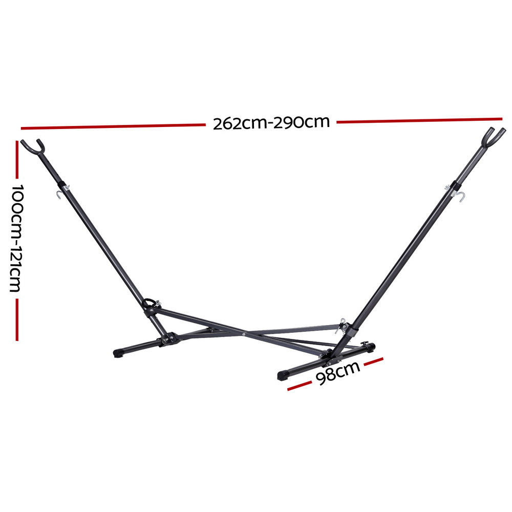 Gardeon Adjustable Steel Hammock Bed Stand Outdoor Indoor