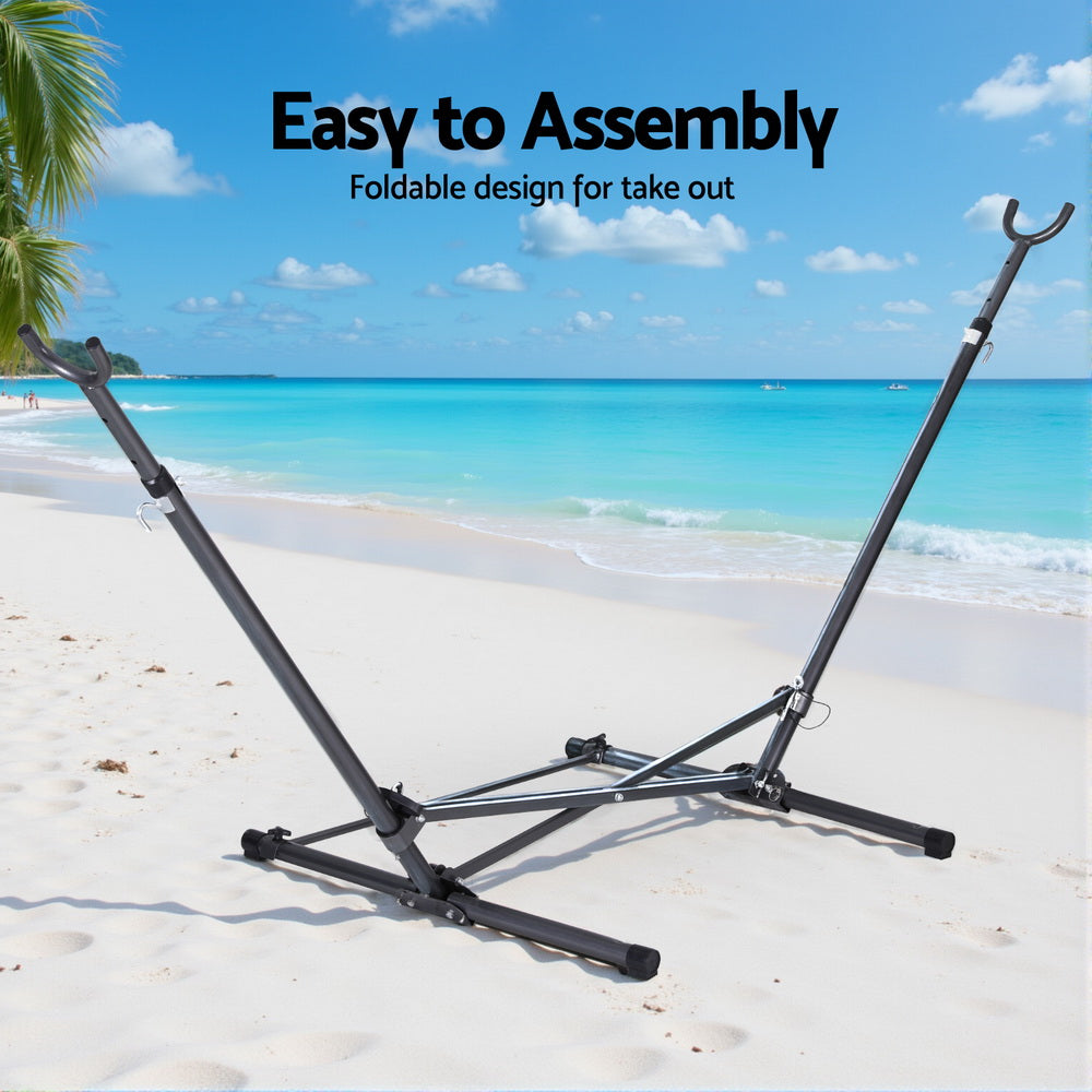 Gardeon Adjustable Steel Hammock Bed Stand Outdoor Indoor