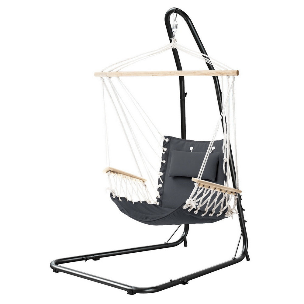 Gardeon Hammock Chair with Adjustable Steel Stand Indoor Outdoor