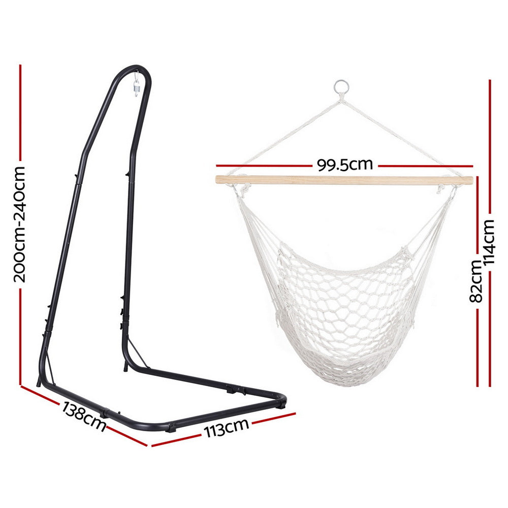 Gardeon Hammock Chair with Steel Stand Indoor Outdoor