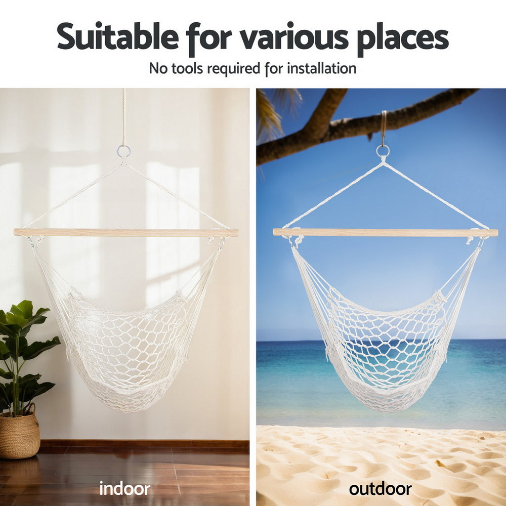 Gardeon Hammock Chair with Steel Stand Indoor Outdoor