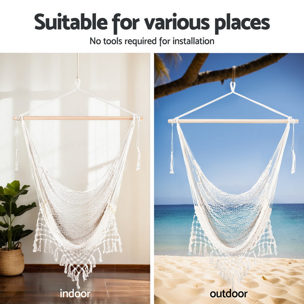 Gardeon Hammock Hanging Chair with Steel Stand Outdoor/Indoor