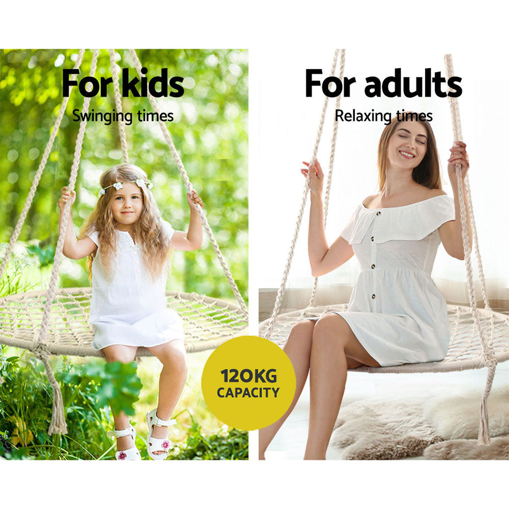 Gardeon 100cm Hammock Chair Outdoor/Indoor Tree Swing Nest Web