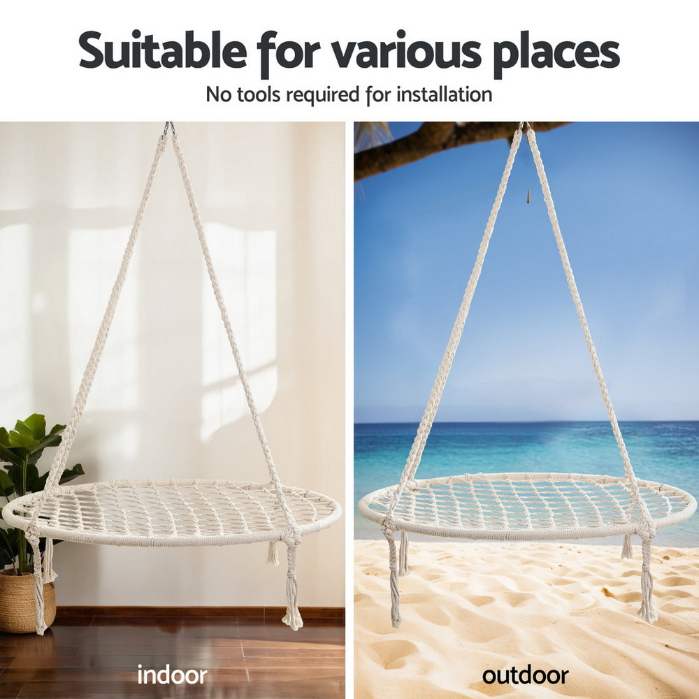 Gardeon Hammock Hanging Chair with Steel Stand Indoor Outdoor