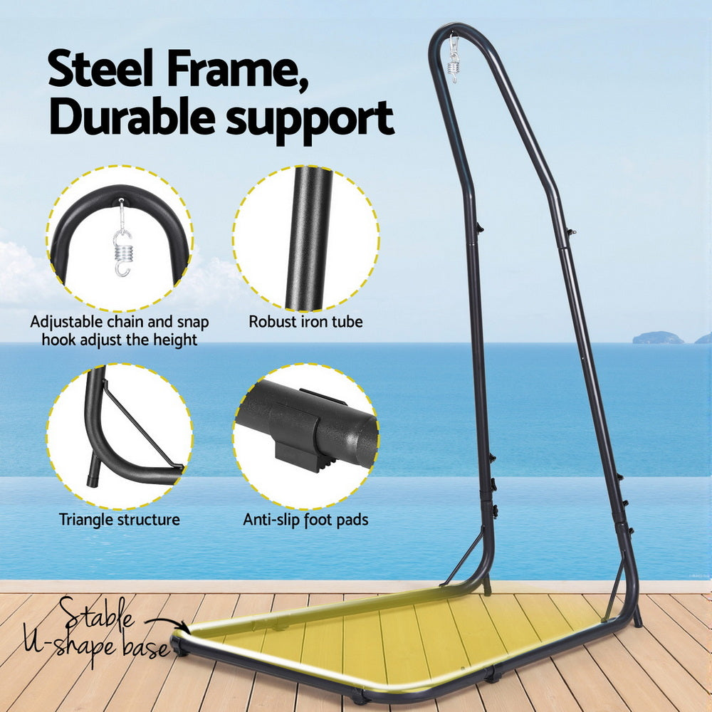 Gardeon Hammock Hanging Chair with Steel Stand Indoor Outdoor