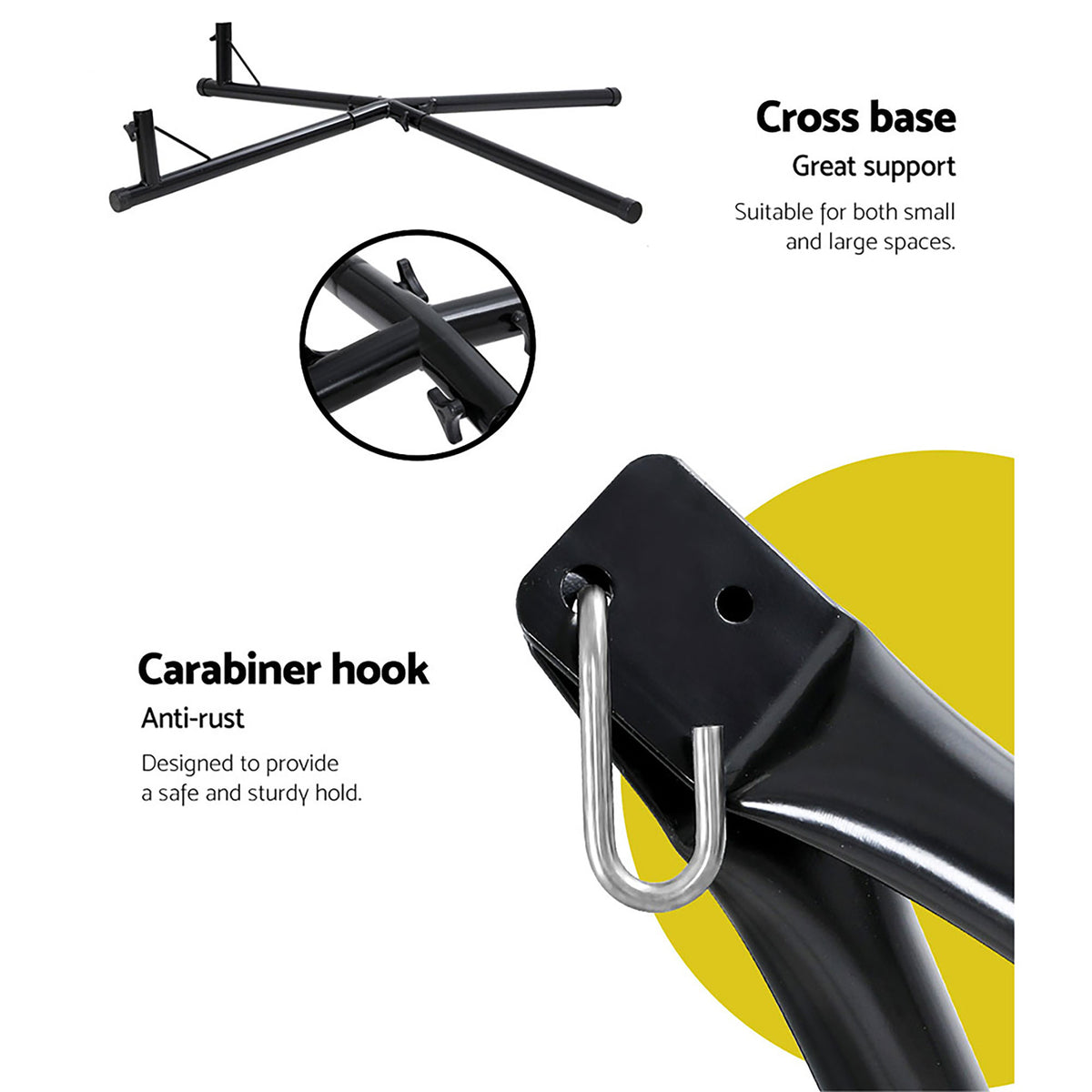 Gardeon Nest Web Hammock Chair with Steel Stand 100cm