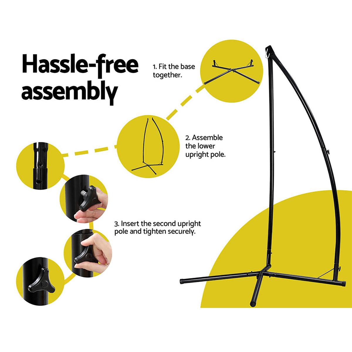 Gardeon Nest Web Hammock Chair with Steel Stand 100cm