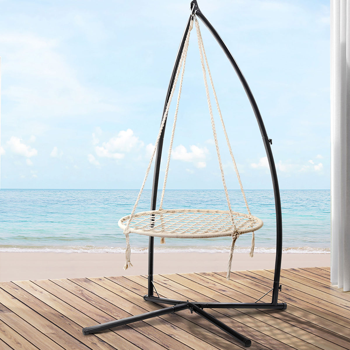 Gardeon Nest Web Hammock Chair with Steel Stand 100cm