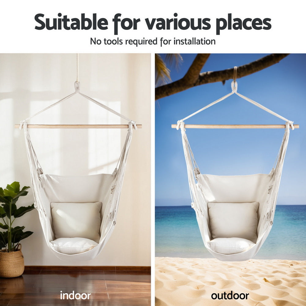 Gardeon Hammock Chair with Adjustable Steel Stand for Indoor/Outdoor Use