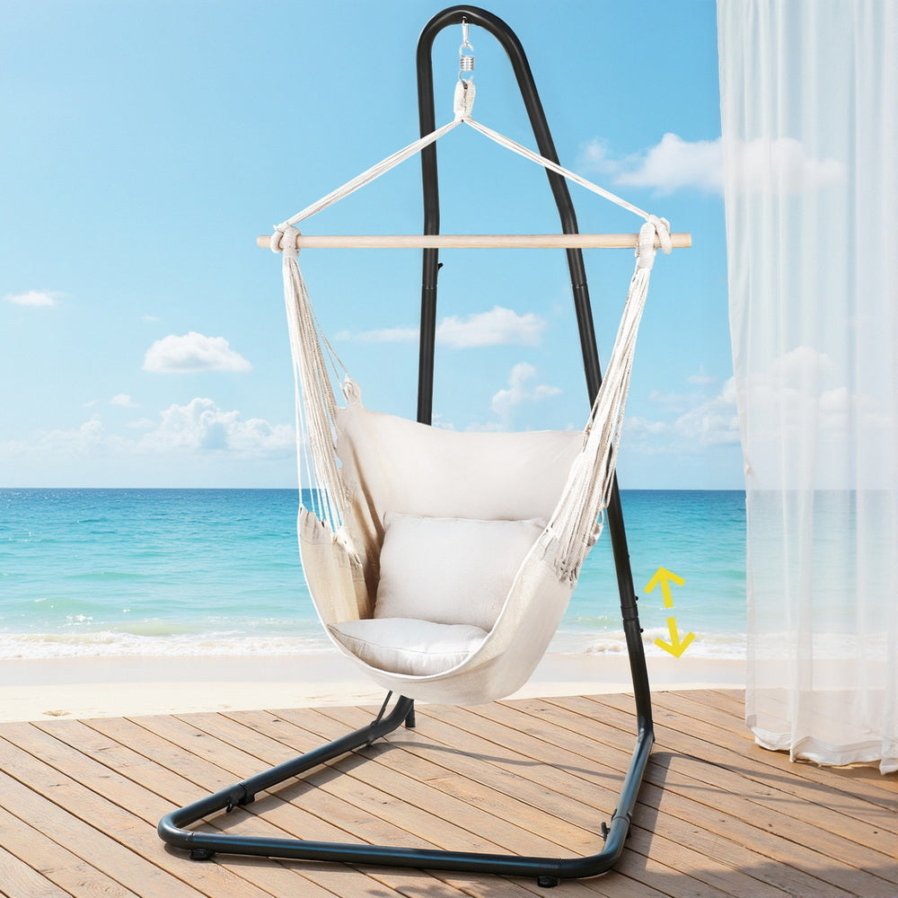 Gardeon Hammock Chair with Adjustable Steel Stand for Indoor/Outdoor Use