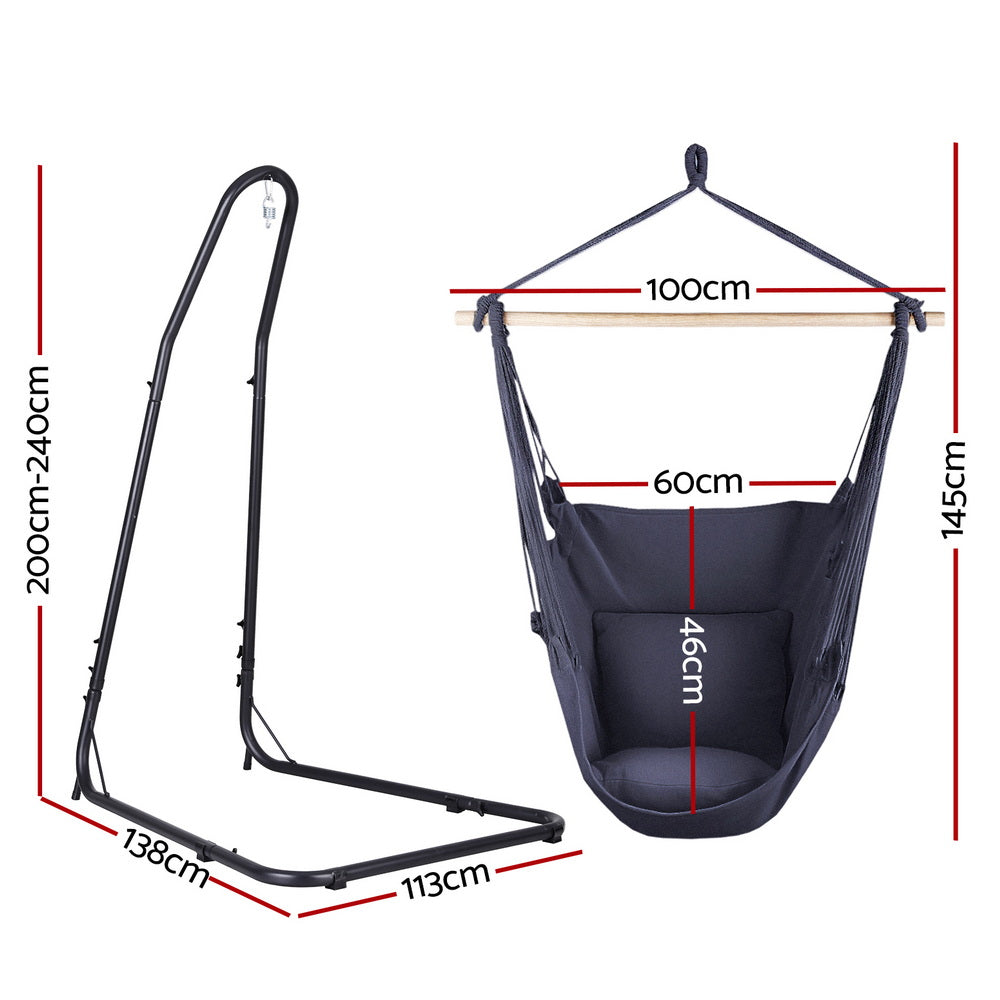 Gardeon Hammock Chair with Heavy Duty Steel Stand