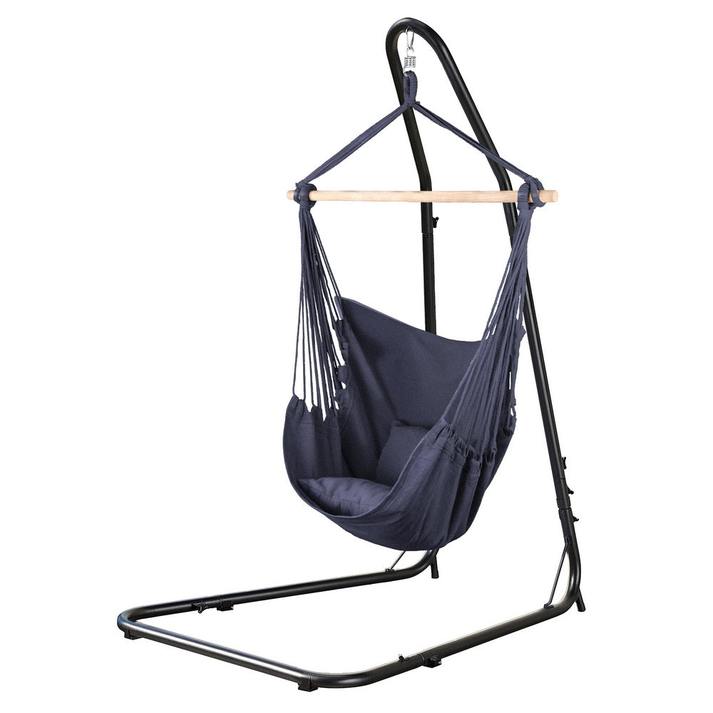 Gardeon Hammock Chair Set with Adjustable Steel Stand Indoor Outdoor