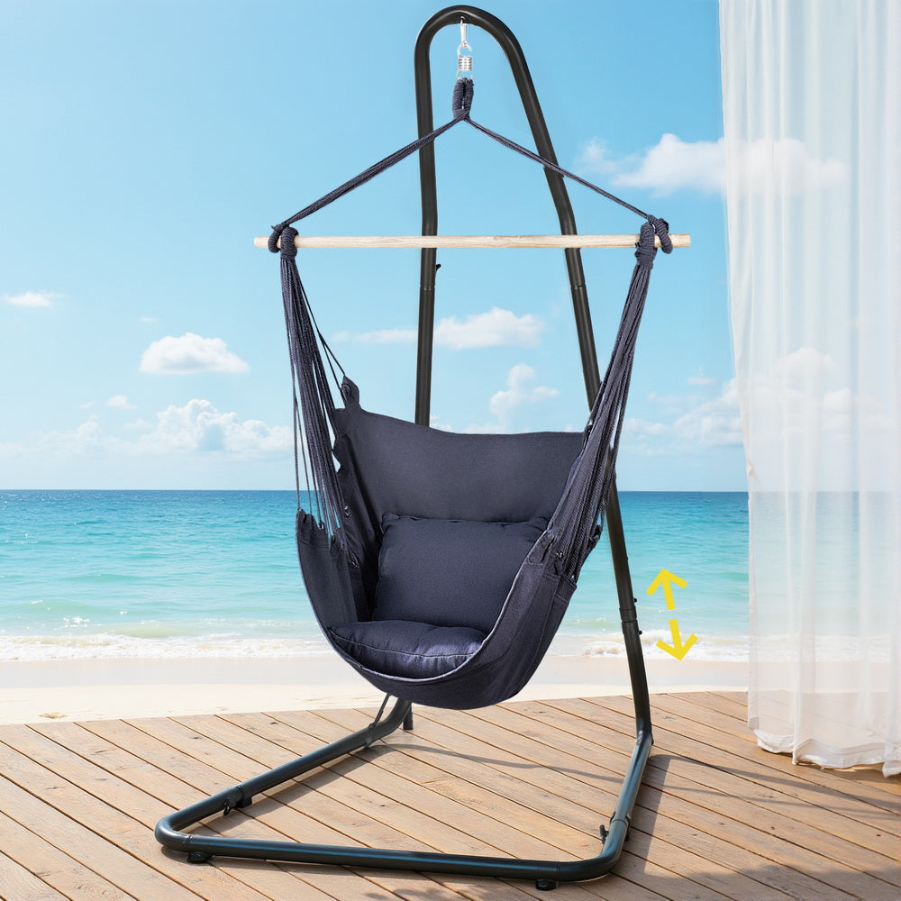 Gardeon Hammock Chair Set with Adjustable Steel Stand Indoor Outdoor