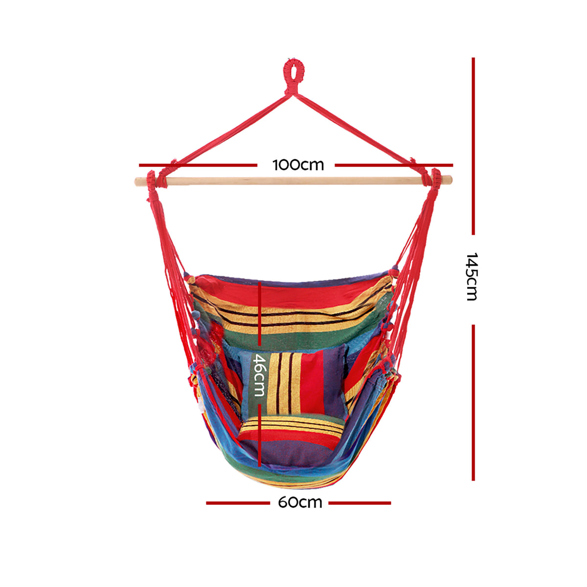 Gardeon Hammock Chair Outdoor Camping Rainbow