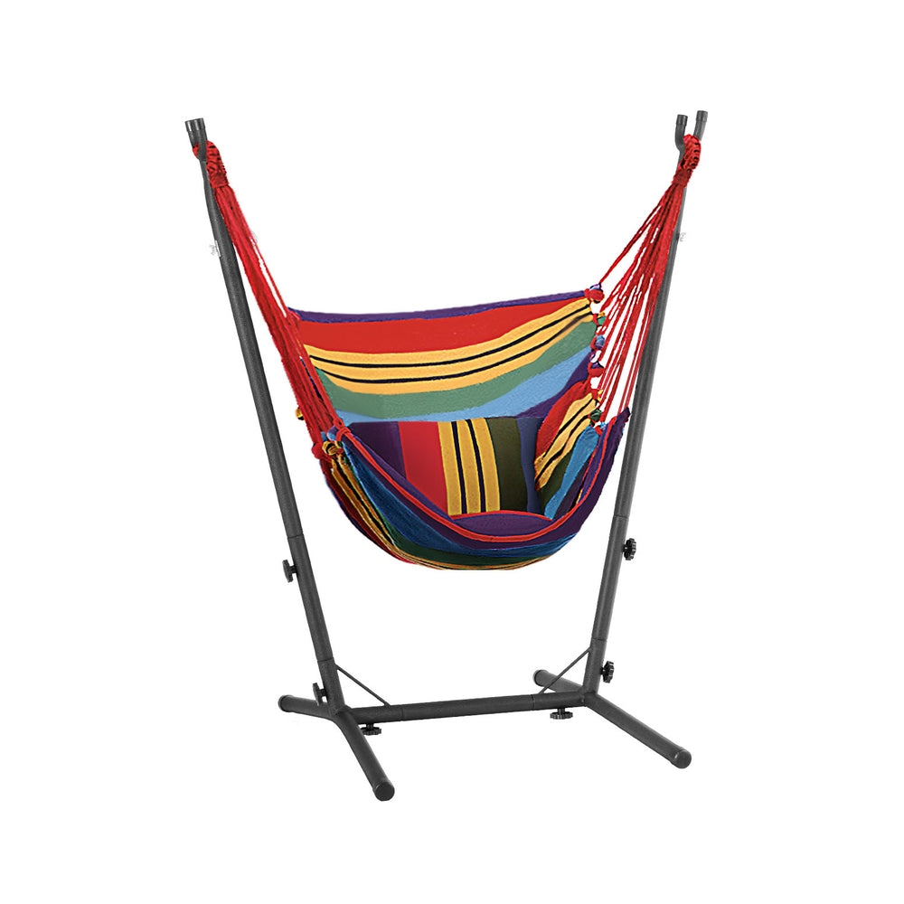 Outdoor Indoor Rainbow Hammock Chair w/Stand, Gardeon