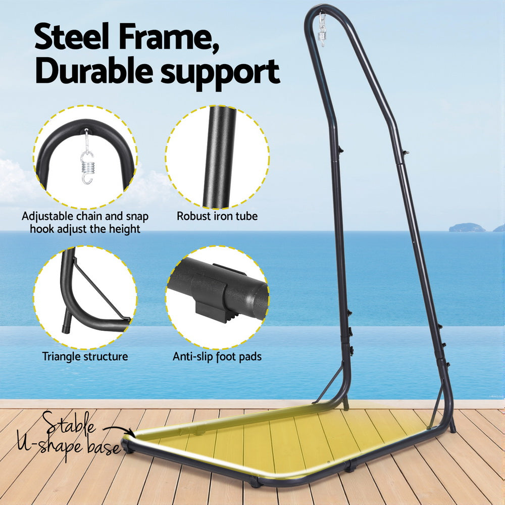 Gardeon Heavy Duty Hammock Chair Stand Steel Frame Black