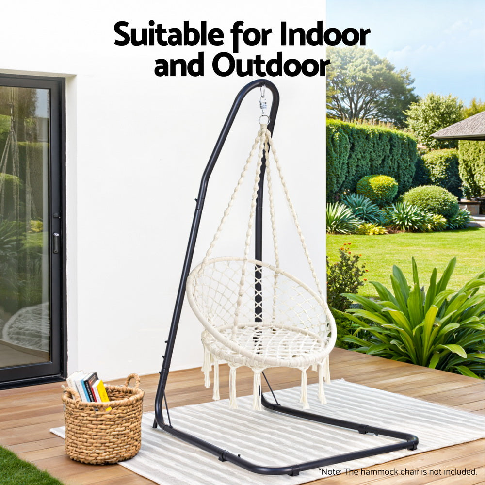 Gardeon Heavy Duty Hammock Chair Stand Steel Frame Black