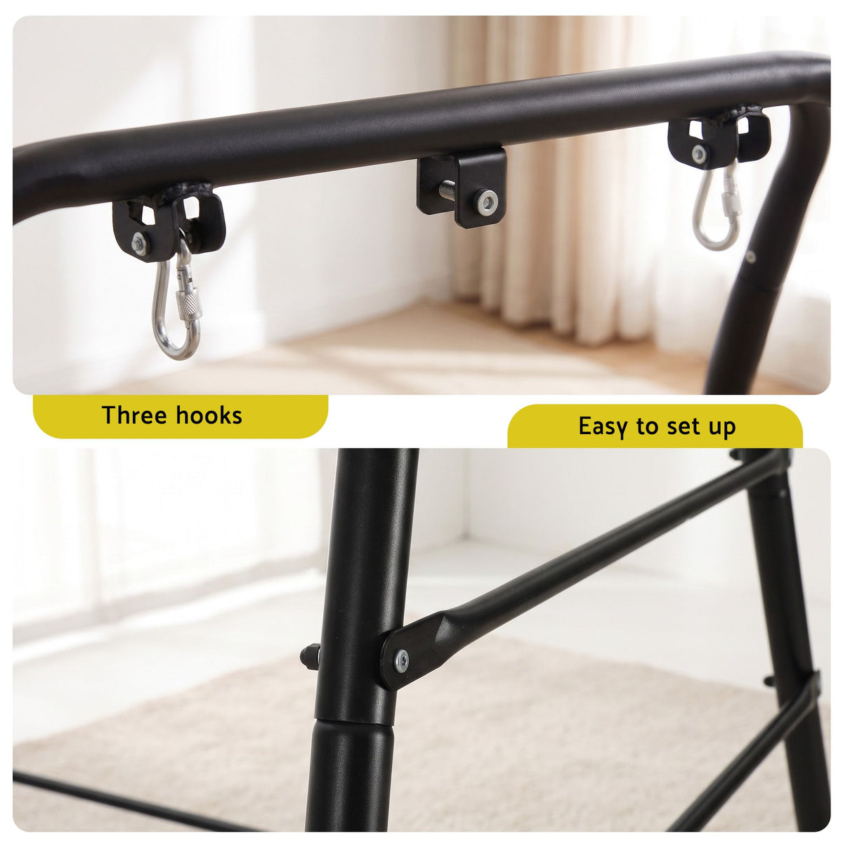 Gardeon Hammock Stand 135cm x180cm Steel Frame for Hanging Chairs Black