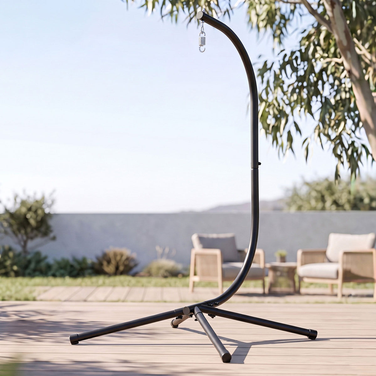 Gardeon Hammock Stand 150kg Capacity Metal Frame for Hanging Chairs Black