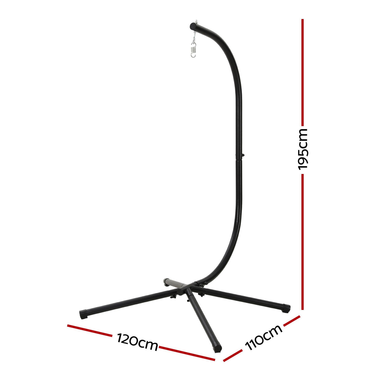 Gardeon Hammock Stand 150kg Capacity Metal Frame for Hanging Chairs Black