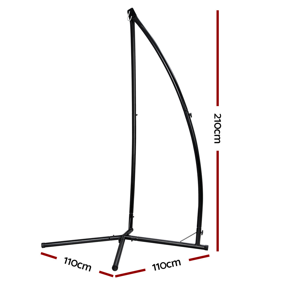 Gardeon Outdoor Hammock Chair Stand Heavy Duty Steel Black