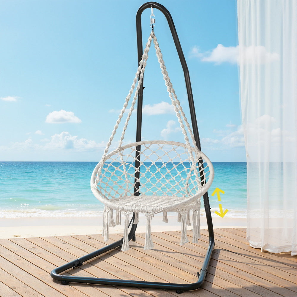 Gardeon Hanging Hammock Chair with Steel Stand Indoor Outdoor