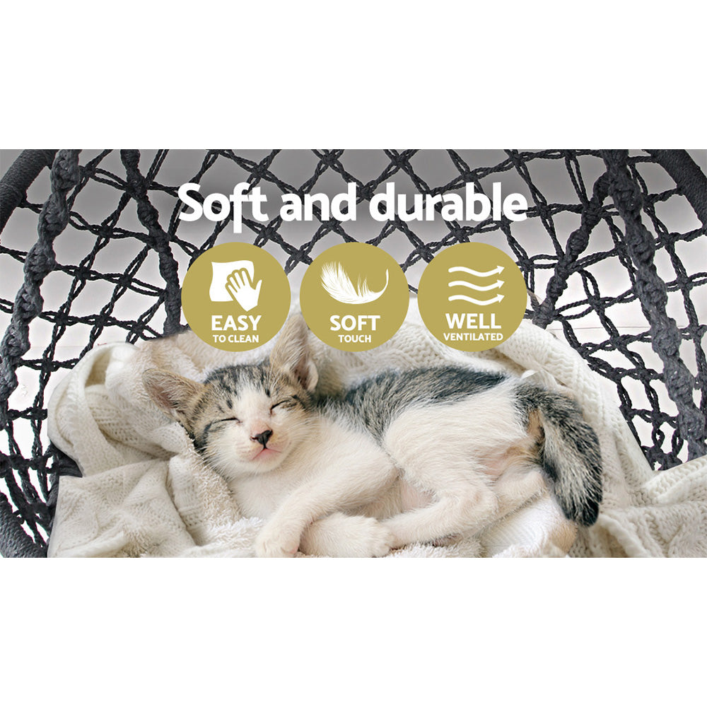 Gardeon Macrame Hammock Chair Indoor Outdoor Hanging Grey