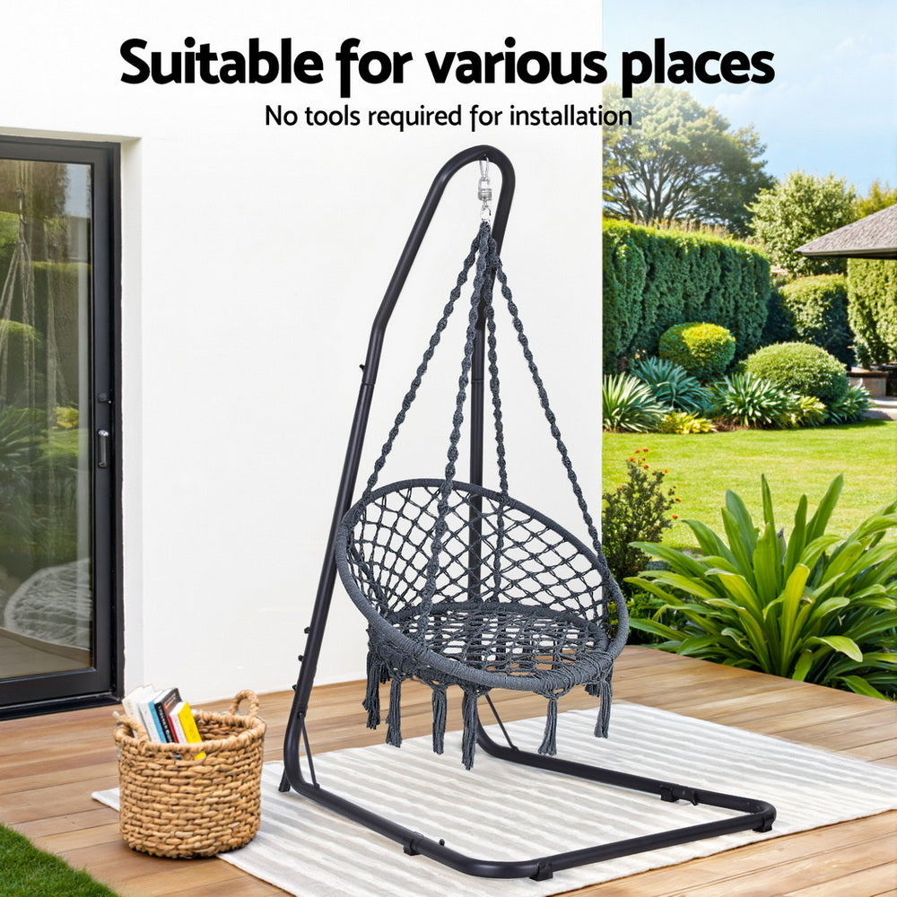 Gardeon Hammock Hanging Chair with Steel Stand Outdoor Furniture